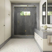 Jumbo Basketweave Pietra Grey with Thassos Dot Honed 11.25x11.25 Marble Mosaic