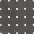Jumbo Basketweave Pietra Grey with Thassos Dot Honed 11.25x11.25 Marble Mosaic