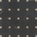 Jumbo Basketweave Sahara Noir & Beige Dot 11.25x11.25 Honed Marble Mosaic
