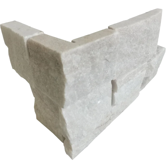 Jumbo Ledgers Glacier White 20x8 Wired Mesh Limestone Ledger Corner