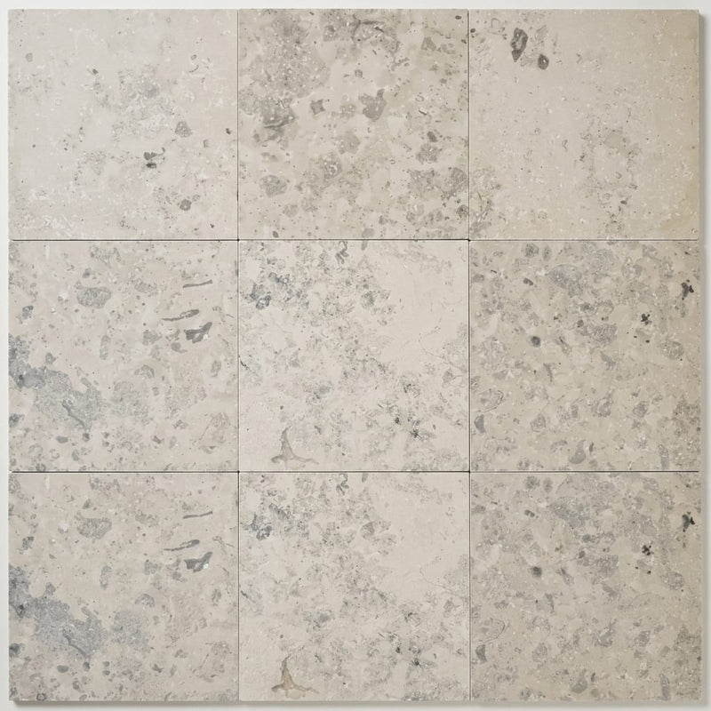 Jura Gray Honed 12x12 Limestone Tile close-up
