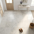 Jura Gray Honed 12x12 Limestone Tile — Foyer floor