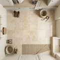 Jurastone Beige Limestone Tile 12x12 Honed 3/8 inch — Mudroom floor