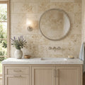 Jurastone Beige Limestone Tile 12x24 Honed 3/8 inch — Bathroom vanity wall