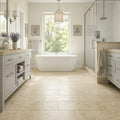 Jurastone Beige Limestone Tile 12x24 Honed 3/8 inch — Primary Bath floor