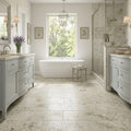 Jurastone Grey Limestone Tile 12x24 Honed 3/8 inch — Primary Bath floor