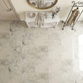 Jurastone Grey Limestone Tile 24x24 Honed — Foyer floor