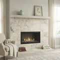 Jurastone Grey Limestone Tile 24x24 Honed — Living Room fireplace surround