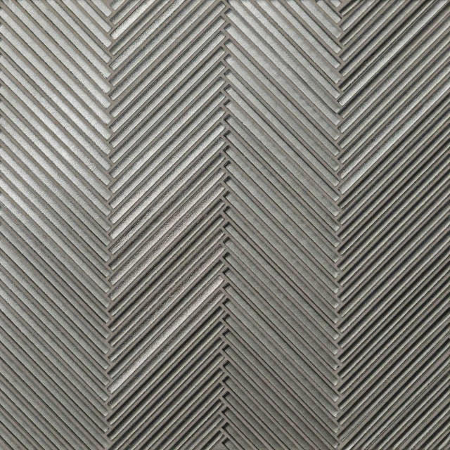 Kaikos Gray Matte Skinny Chevron All Glass 11.25x11.25 Mosaic