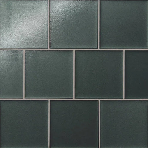 Kaikos Dark Green 4x4 Matte Field Glass Tile