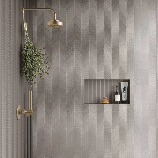 Kaikos Gray Matte Skinny Chevron All Glass 11.25x11.25 Mosaic