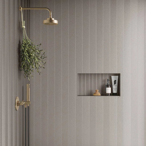 Kaikos Gray Matte Skinny Chevron All Glass 11.25x11.25 Mosaic