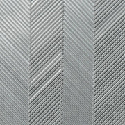 Kaikos Silver Matte Skinny Chevron All Glass Mosaic