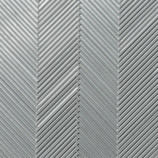 Kaikos Silver Matte Skinny Chevron All Glass Mosaic