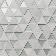 Kaikos Silver & White Carrara 10x9.5 Triangle Marble Mosaic