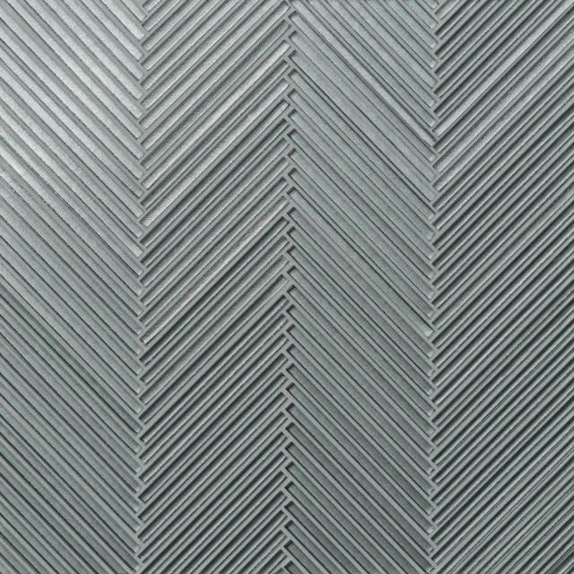 Kaikos Skinny Chevron Light Green 11.25x11.25 Matte Glass Mosaic Tile