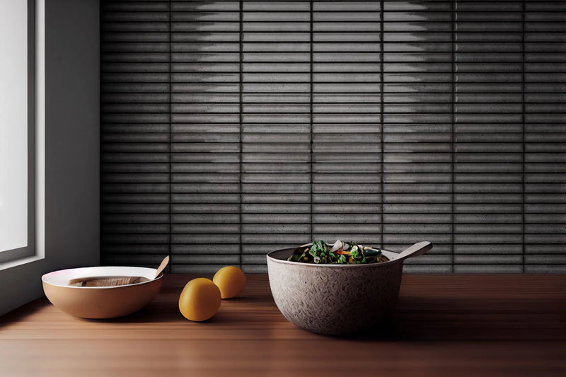 Karatsu Charcoal 4.5x9 Glossy Porcelain Tile