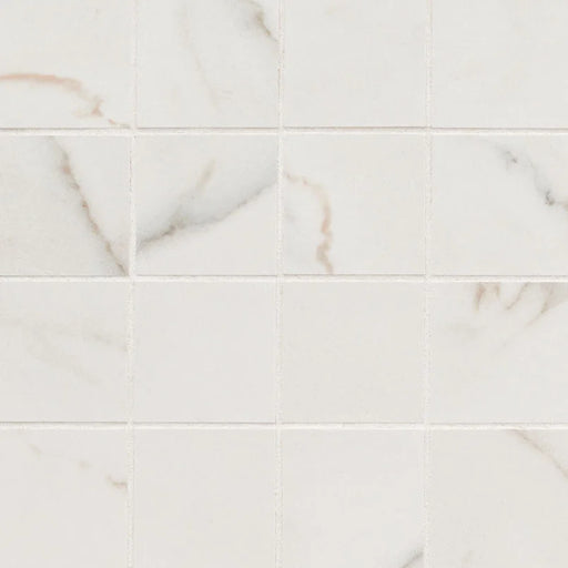 Kaya Calacatta Lucca 3x3 Matte Porcelain Marble Look Mosaic Tile