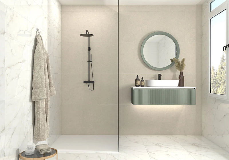 Kaya Calacatta Lucca 3x3 Matte Porcelain Marble Look Mosaic Tile