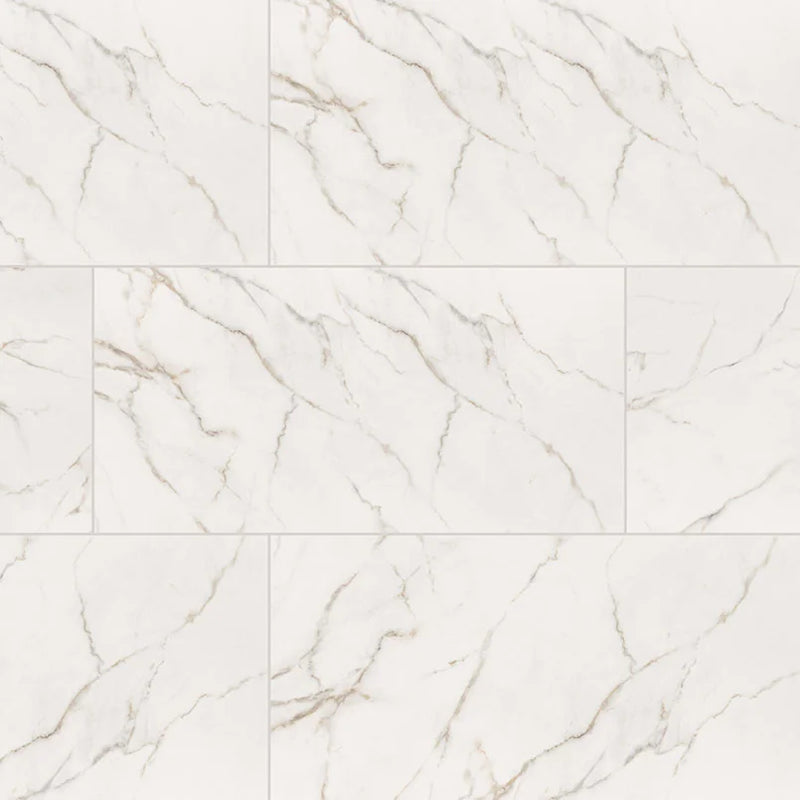 Kaya Calacatta Lucca 3x3 Matte Porcelain Marble Look Mosaic Tile