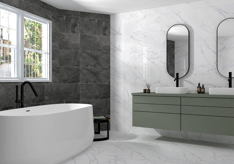 Kaya Calacatta Venato 12x24 Matte Porcelain Marble Look Floor Tile