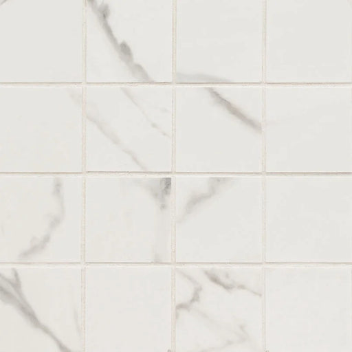 Kaya Calacatta Venato 3x3 Matte Porcelain Marble Look Mosaic Tile
