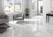 Kaya Carrara Bianco 24x24 Polished Porcelain Marble Look Floor Tile
