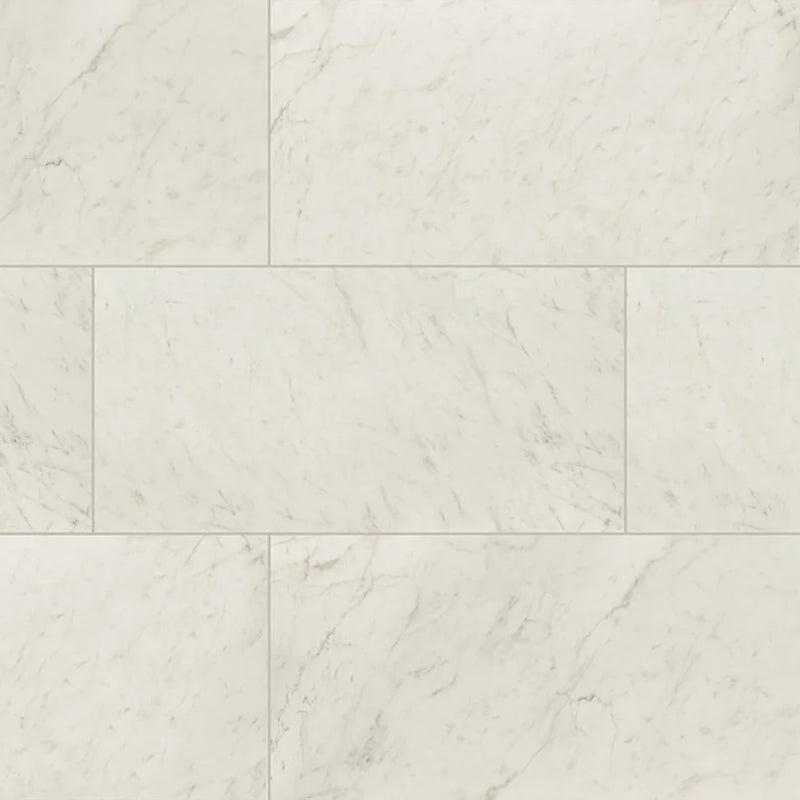 Kaya Carrara Bianco 24x48 Polished Porcelain Marble Look Floor Tile