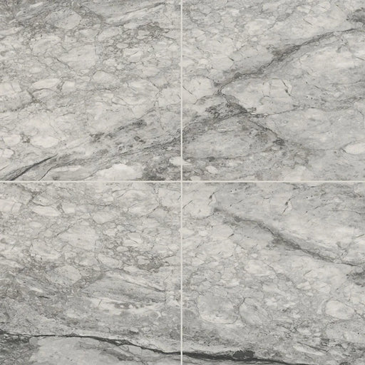Kaya Onda Gray 24x24 Polished Porcelain Stone Look Floor Tile
