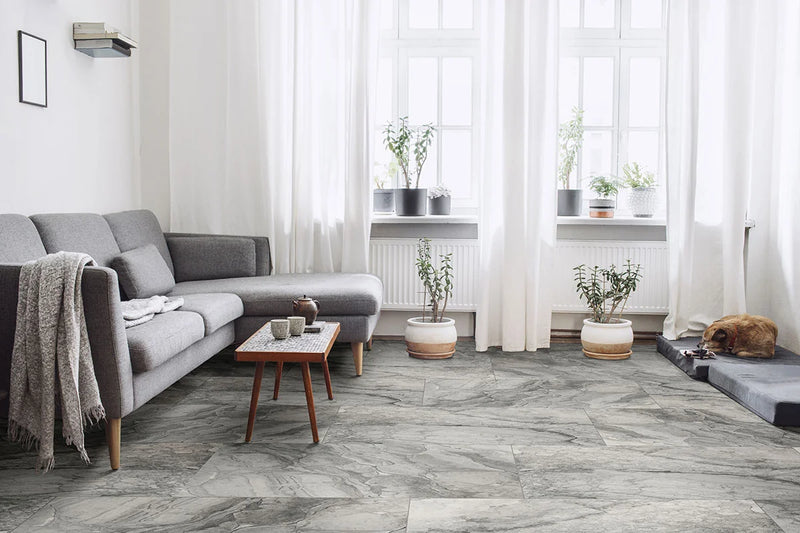 Kaya Onda Gray 24x24 Matte Porcelain Stone Look Floor Tile