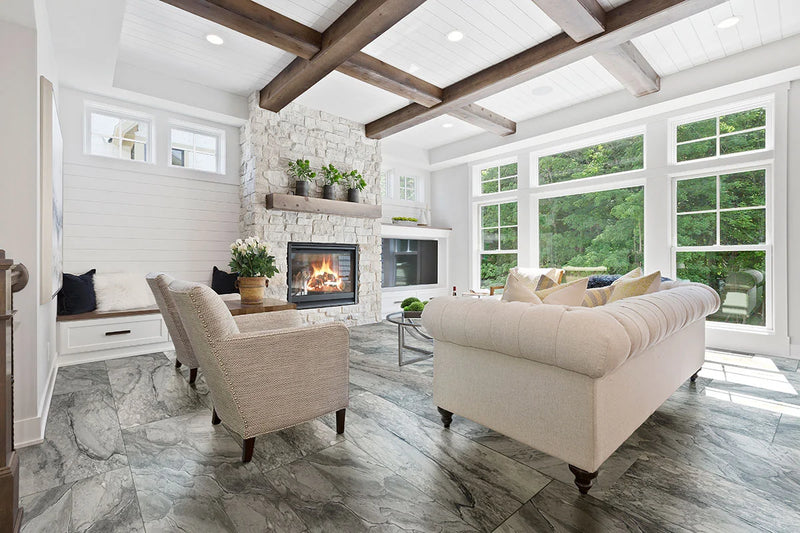 Kaya Onda Gray 24x24 Matte Porcelain Stone Look Floor Tile