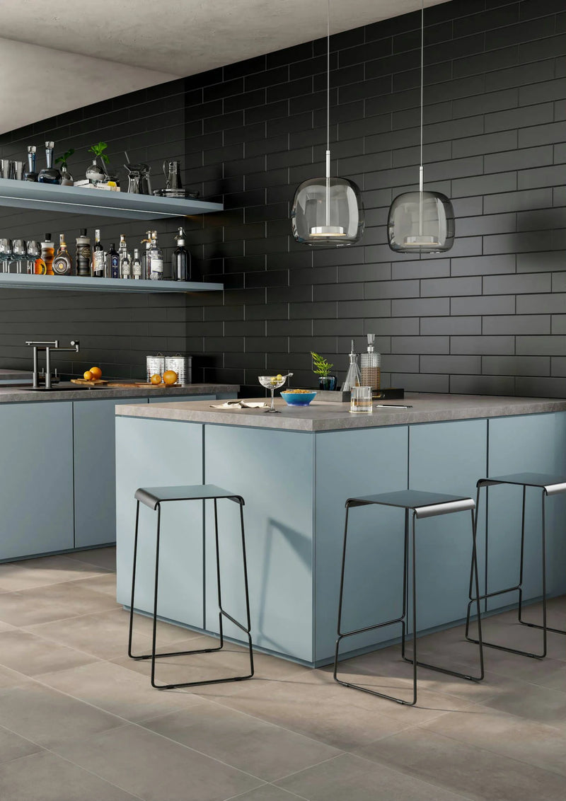Krea Black 4x16 Ceramic Tile