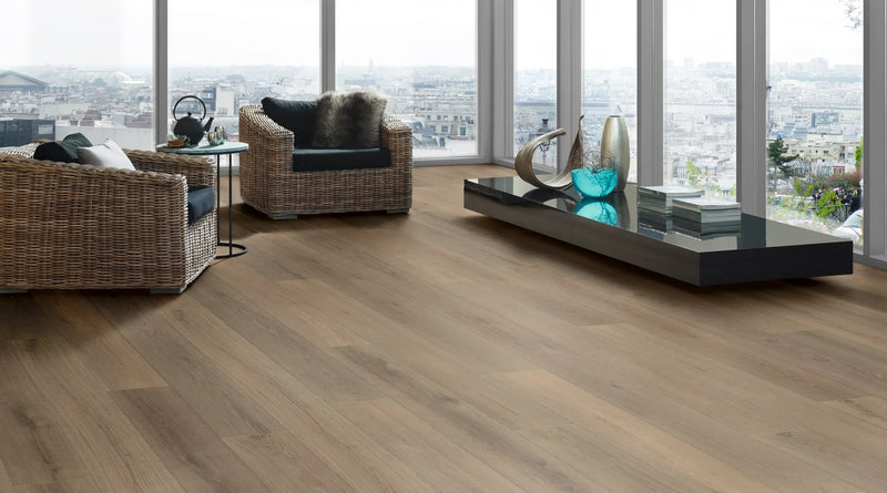 Krono Original Taupe Montreaux 12mm 9.65x78.86 AC5 Water Resistant Laminate Flooring