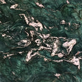 Krypton 3cm polished quartzite slab with deep green mineral swirls and irregular ivory and pale pink veining.