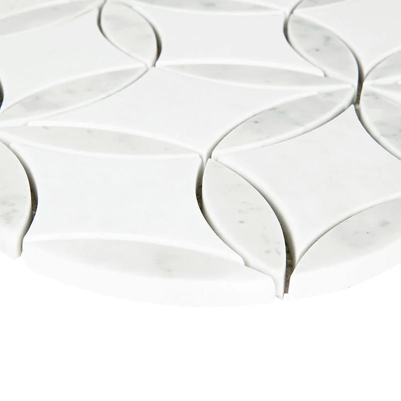 La Fleur Polished Pattern 8mm Marble Mosaic Tile