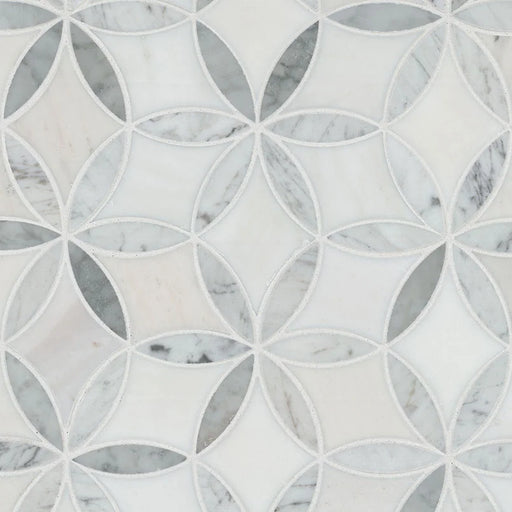 La Fleur Polished Pattern 8mm Marble Mosaic Tile