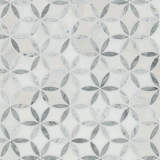 La Fleur Polished Pattern 8mm Marble Mosaic Tile