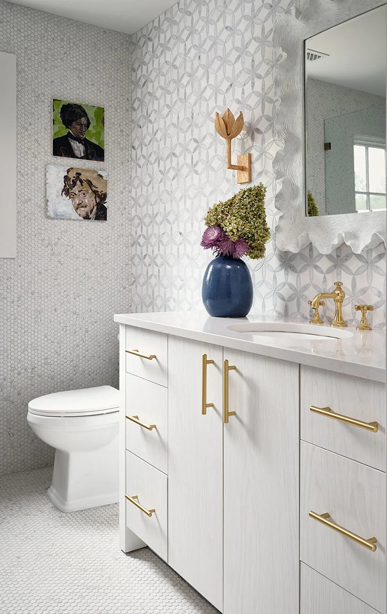 La Fleur Polished Pattern 8mm Marble Mosaic Tile