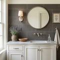 Lagos Blue Limestone Tile 12x24 Leathered 3/8 inch — Bathroom vanity wall