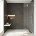 Lagos Blue Limestone Tile 18x36 Honed 3/8 inch — Bathroom shower wall