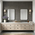 Lagos Blue Limestone Tile 18x36 Honed 3/8 inch — Bathroom vanity wall