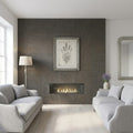 Lagos Blue Limestone Tile 24x24 Honed 3/8 inch — Living Room feature wall