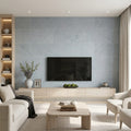 Lagos Blue Nova 18x36 Brushed Limestone Tile — Living Room feature wall