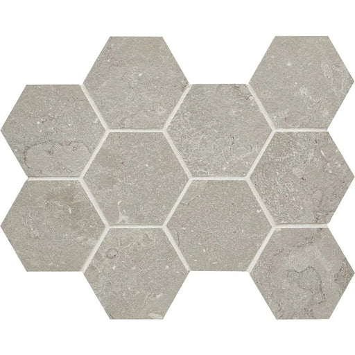 Lagos Light Grey 4 Inch Hexagon Porcelain Mosaic