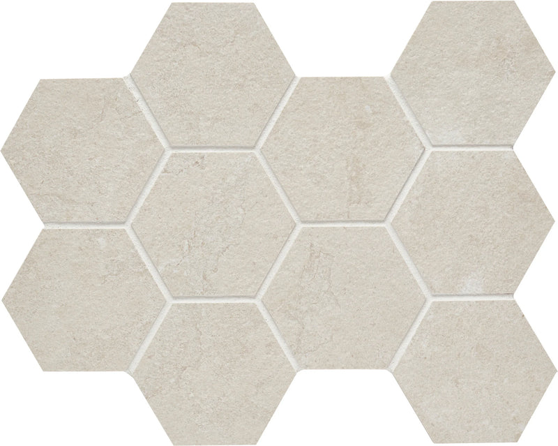 Lagos Ivory 4 Inch Hexagon Porcelain Mosaic