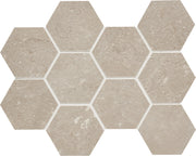 Lagos Mud 4 Inch Hexagon Porcelain Mosaic