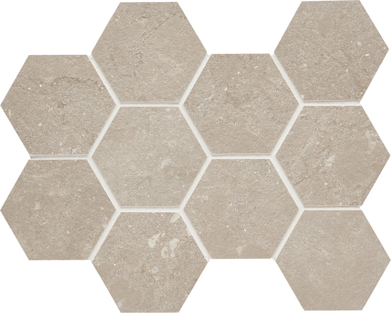 Lagos Mud 4 Inch Hexagon Porcelain Mosaic