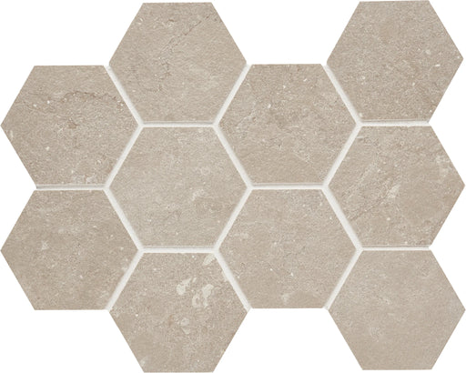 Lagos Mud 4 Inch Hexagon Porcelain Mosaic