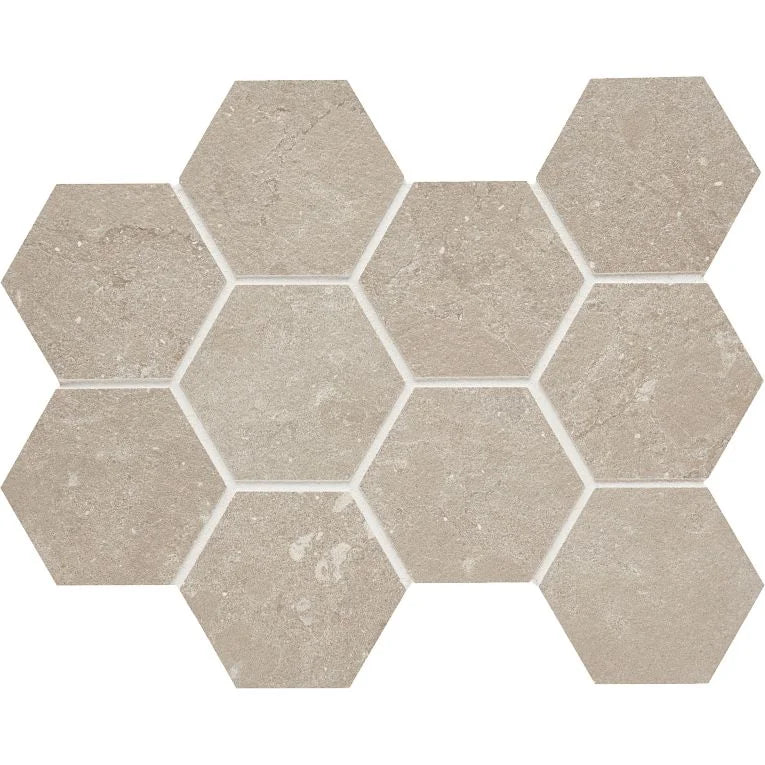 Lagos Sand 4 Inch Hexagon Porcelain Mosaic