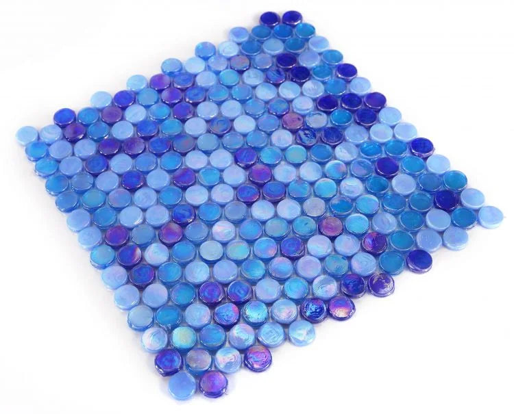 Laguna Ocean Penny Glass Mosaic